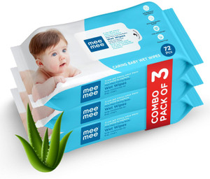 meemee soft cleansing baby wet wipes 72pcs pack of 3