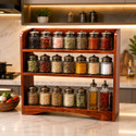 MEENA ENTERPRISES Utensil Kitchen Rack Wood 3-Tier