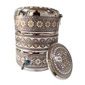Meenakari Stainless Steel Matka with Tap 18 Litre | Stainless Steel Water Dispenser 18 litres | Meenakari Water Pot - Brass Tap