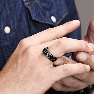 MEENAZ Black Rings for Men Mens couples