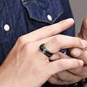 MEENAZ Black Rings for Men Mens couples