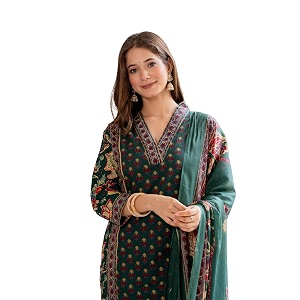 MEERA FAB Womens Cotton Blend Straight Printed