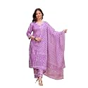 MEERA FAB Women39s Cotton Blend Straight Printed