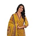 MEERA FAB Women39s Cotton Blend Straight Printed