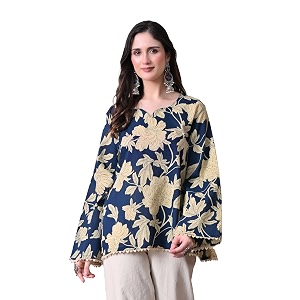 MEERA FAB Womens Summer Floral Printed Cotton