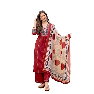 MEERA FAB Women Floral Printed Pure Cotton