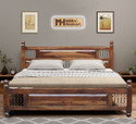 Meera Handicraft bed solid sheesham wood in Queen size Delivery Condition - DIY(Do-It-Yourself)) Solid Wood Queen Bed, 215.9 cm x 157.48 cm (7.08 ft x 5.17 ft)