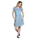 Meerkat Women Short Sleeve Knee Length Cotton Knits Printed Short Nighty/Long Shirt/Midi