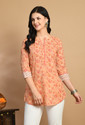 Meesan Casual Regular Sleeves Printed Women Orange