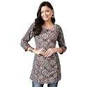 Meesan Women39s Cotton 34 Slevee Solid Kurta