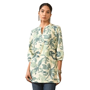 Meesan Womens Floral Cotton Ethnic Tunic for