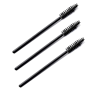 meesh mascara eyelash wands brush for eyelash extensioneyebrow and makeup color  plastic fiber makeup brush eyebrow eyelash comb wand for extension makeup brush tool black pack of 3
