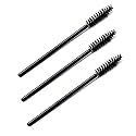 Meesh Mascara Eyelash Wands Brush for Eyelash Extension,Eyebrow and Makeup Color | Plastic, fiber Makeup Brush Eyebrow Eyelash Comb Wand for Extension Makeup Brush Tool, Black (pack of 3)