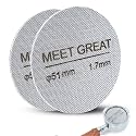 Meet Great- 2 Packs 51mm Espresso Puck Screen, 1.7mm Thickness 150μm 316L Stainless Steel, Upgraded Reusable Coffee Filter Screen for 51mm Breville Portafilter Filter Basket