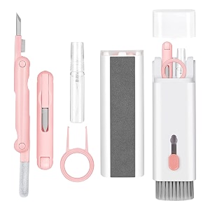 meeto 7-in-1 electronics cleaner kit multipurpose cleaner set with soft microfiber brush 3 in 1 cleaning pen for airpods pro keyboard monitor phone corner slit duster random color pack of 1