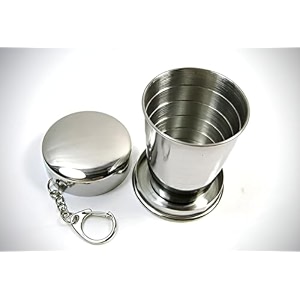 meeto portable folding stainless steel travel mug cup - compact 125ml camping foldable glass lightweight and durable for outdoor adventures small-pack of 1