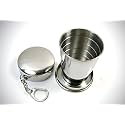 MeeTo Portable Folding Stainless Steel Travel Mug Cup - Compact 125ml Camping Foldable Glass, Lightweight and Durable for Outdoor Adventures Small-Pack of 1