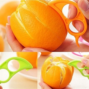 meeto plastic orange peeler mouse shapedlemon citrus fruit skin remover - multicolor pack of 2