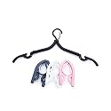 MeeTo Portable Foldable Plastic Clothes Hangers for Cloth Drying/Ironed Clothes with Anti-Slip Groove for Home Travel Outdoor Camping Hiking