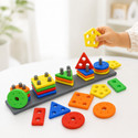 Meetul Enterprise Geometry Shape & Color Sorter Puzzle Board Preschool Educational toys for kids