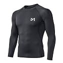 MEETYOO Men's Compression Long Sleeve Shirt Moisture Wicking for Gym