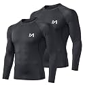 MEETYOO Men's Compression Long Sleeve Shirt Moisture Wicking for Gym