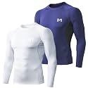MEETYOO Men's Compression Long Sleeve Shirt Moisture Wicking for Gym
