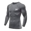 MEETYOO Men's Compression Long Sleeve Shirt Moisture Wicking for Gym