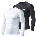 MEETYOO Men's Compression Long Sleeve Shirt Moisture Wicking for Gym