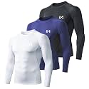 MEETYOO Men's Compression Long Sleeve Shirt Moisture Wicking for Gym