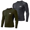 MEETYOO Men's Compression Long Sleeve Shirt Moisture Wicking for Gym