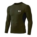 MEETYOO Men's Compression Long Sleeve Shirt Moisture Wicking for Gym