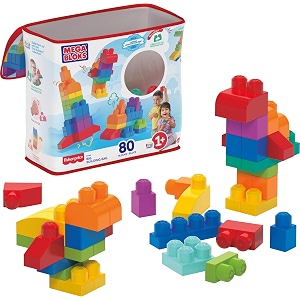 mega bloks first builders big building creative open building and construction toy bag multicolor - 80 piece set 80 pieces