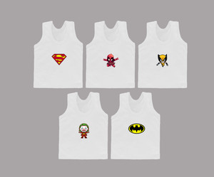 mega style vest for baby boys  baby girls pure cotton white pack of 5