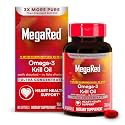 MegaRed Antarctic Krill Oil 750mg, Omega 3 Fatty Acid Supplement, Ultra Concentrate EPA & DHA Softgels, Antioxidant Astaxanthin, Heart Health Supplement with No Fish Oil Aftertaste, 80ct