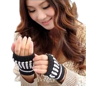Mehak Fashion Winter Knitted Fingerless Gloves Wool