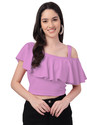 Mehrang Casual Solid Women Pink Top