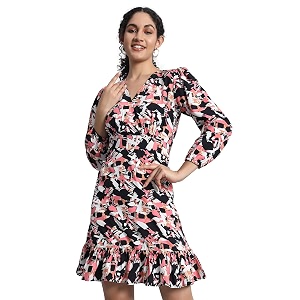 Mehrang Fashion Western Dress Stretchable Solid