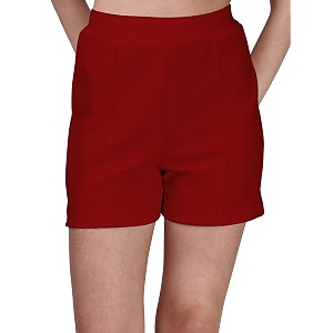 Mehrang Solid Women Black High Waist Shorts