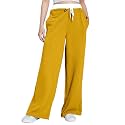 Mehrang Wide Leg Drawstring Pants with Contrast