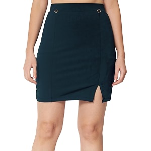 mehrang women39s knee length formal pencil mini skirt with elastic waist band and slit girl39swomen39s classic stretchy all time trendy skater pencil knee length skirts