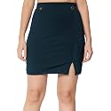 Mehrang Women's Knee Length Formal Pencil Mini Skirt with Elastic Waist Band and Slit, Girl's/Women's Classic Stretchy All Time Trendy Skater Pencil Knee Length Skirts