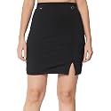 Mehrang Women's Knee Length Formal Pencil Mini Skirt with Elastic Waist Band and Slit, Girl's/Women's Classic Stretchy All Time Trendy Skater Pencil Knee Length Skirts