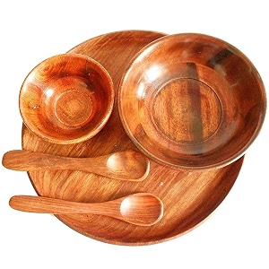 ehtab ahmad handicrafts wooden serving set - two bowls