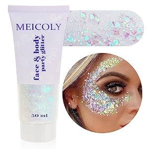 meicoly body glittermermaid sequins liquid holographic glitter gelchunky glitter face eye lip hair nail festival makeupsparkling body glitter gel for women50g06