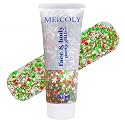 MEICOLY Christmas Face Glitter Gel with Snowflake Sequins,Red White Green X-MAS Body Glitter for Halloween,Christmas Hair Glitter Makeup for Women Girls,Stocking Stuffer Gifts for Kids