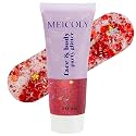 MEICOLY Red Face Glitter Gel for Halloween Spirit Day Game Day,USA Flag Body Glitter Makeup,Hair Glitter for Football Game Patriotic Day,Fourth of July Accessories Outfits for Women