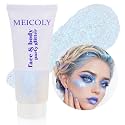 MEICOLY Sparkling Blue Body Glitter,Halloween Face Glitter,Color Changing Hair Glitter Gel for Body,Face,Hair,Lip,Eye,Long Lasting Sequins Glitter Face Paint,Festival Party Glitter Makeup,50ml