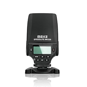 meike mk-320s mini ttl speedlite automatic flash for sony mi hot shoe dslr and mirrorless cameras a7ii a6000 nex-6 a6300 a6500 a9 etc