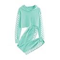 Meikulo Kids 2 Piece Outfits Girls Crop Tops Hoodies Long Sleeve Fashion Sweatshirts and Sweatpants